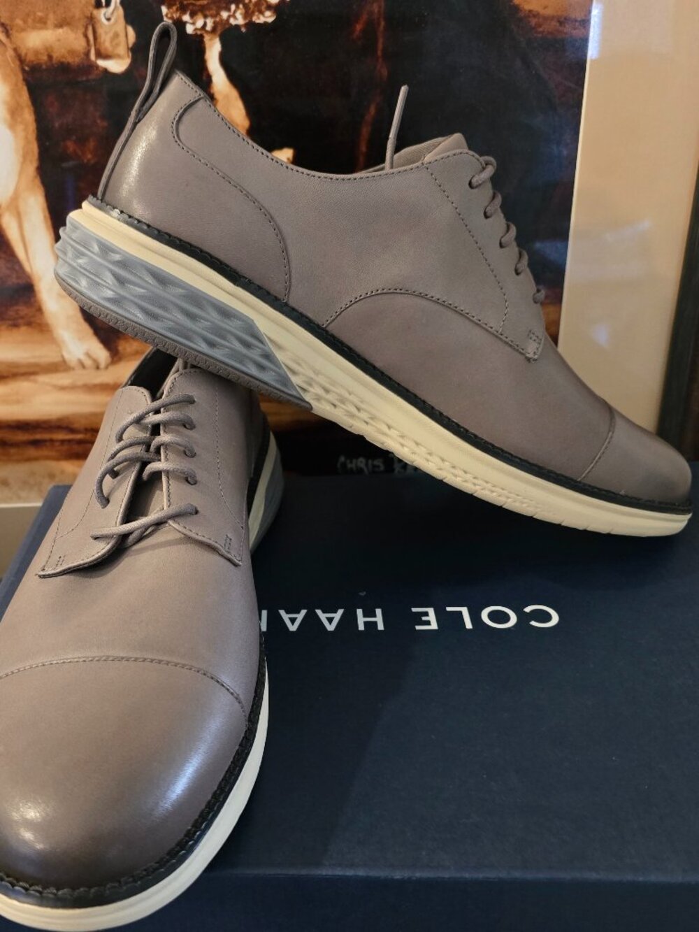 Cole Haan Grand Hurrion Cap Toe Oxford C41416 Stormcloud Men's Sz 10 Shoes NEW